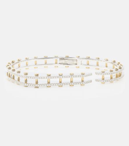 Bracelet Cyborg en or jaune et blanc 14 ct et diamants - Rainbow K - Modalova