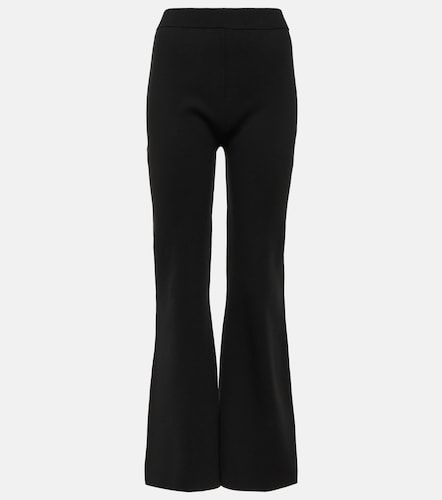 Pantalon évasé taille haute en soie mélangée - Joseph - Modalova