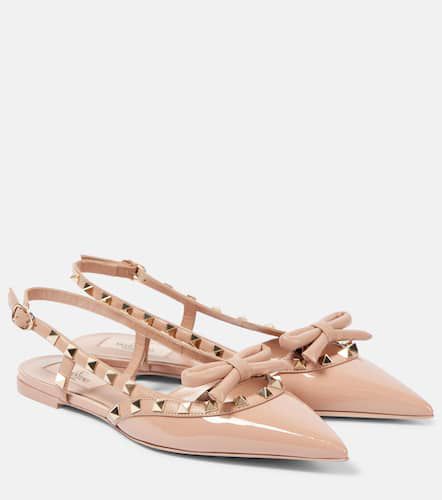 Ballerines Rockstud Bow en cuir verni - Valentino Garavani - Modalova