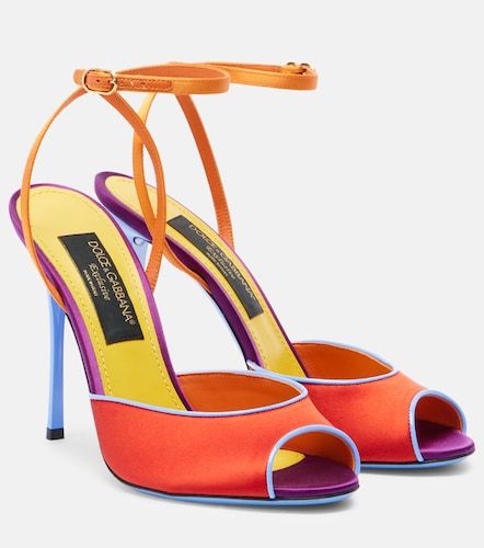 Sandales slingback Keira en satin - Dolce&Gabbana - Modalova