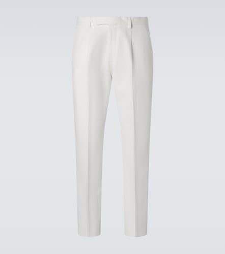 Pantalon droit en coton et lin - Zegna - Modalova