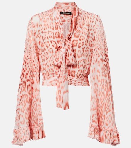 Blouse en jersey à imprimé léopard - Roberto Cavalli - Modalova