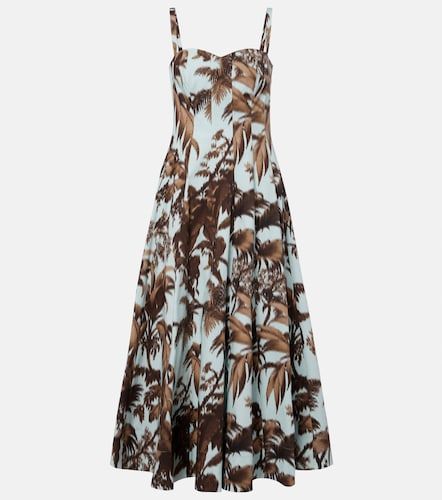 Robe en coton mélangé à imprimé - Oscar de la Renta - Modalova