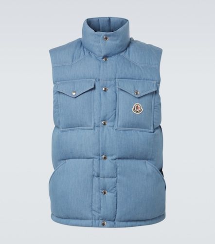 Doudoune sans manches Ervional en denim - Moncler - Modalova