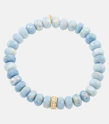 Bracelet en or 14 ct, perles d'opales et diamants - Sydney Evan - Modalova