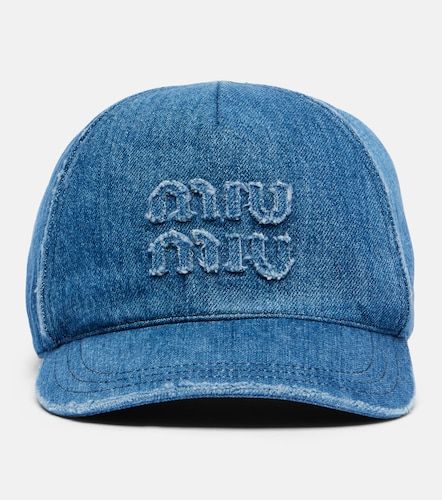 Miu Miu Casquette en denim à logo - Miu Miu - Modalova