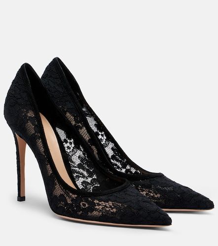 Escarpins Claudia en dentelle et daim - Gianvito Rossi - Modalova