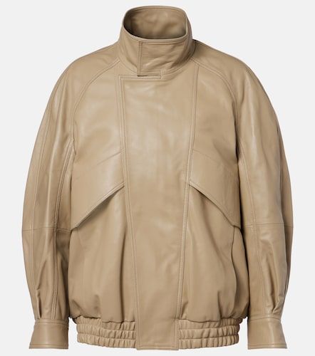 Veste bomber Ariste en cuir - Nour Hammour - Modalova