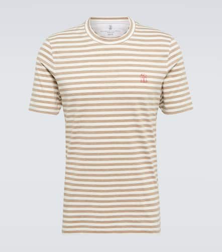 T-shirt rayé en coton - Brunello Cucinelli - Modalova
