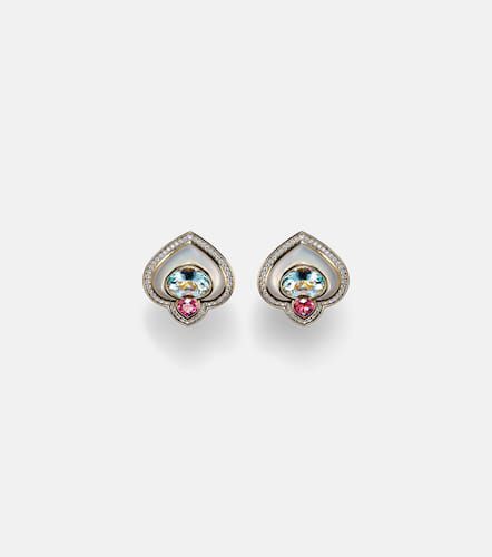 Boucles d'oreilles Popillia en or 18 ct et pierres précieuses - Marina B - Modalova