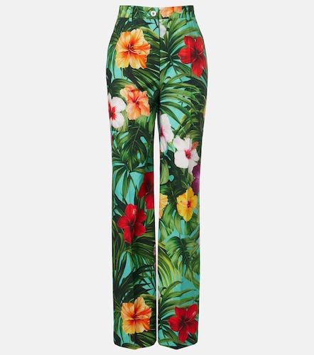 Pantalon ample en coton à fleurs - Dolce&Gabbana - Modalova