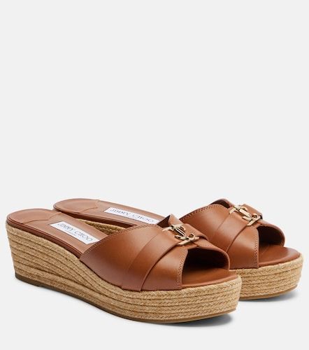 Mules compensées Leda en cuir - Jimmy Choo - Modalova