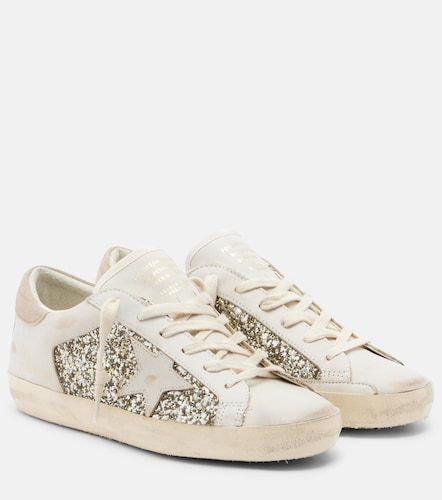 Baskets Super Star en cuir pailleté - Golden Goose - Modalova