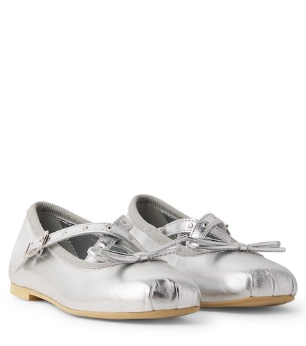 Ballerines en cuir métallisé à nœud - Monnalisa - Modalova