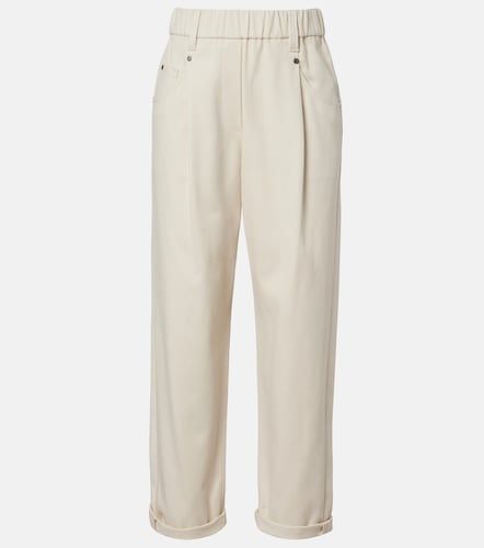 Pantalon droit Monili en coton mélangé - Brunello Cucinelli - Modalova