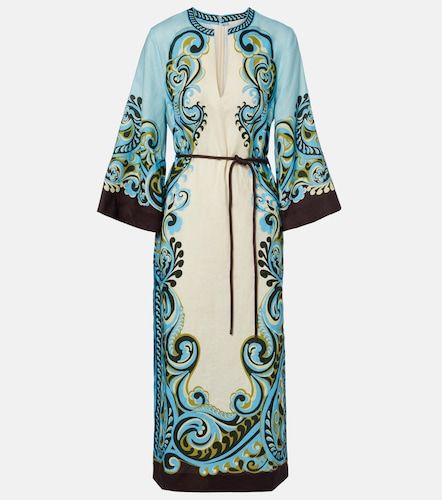Alémais Robe midi Natalia en lin à imprimé - Alemais - Modalova