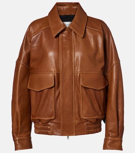 Veste bomber Runa en cuir - Nour Hammour - Modalova