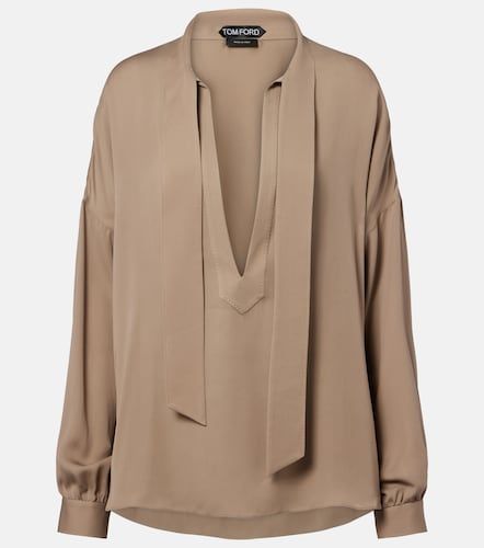 Blouse en soie à lavallière - Tom Ford - Modalova