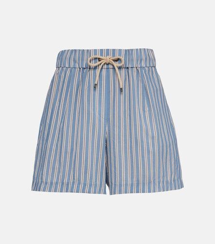 Short en coton et soie à rayures - Brunello Cucinelli - Modalova
