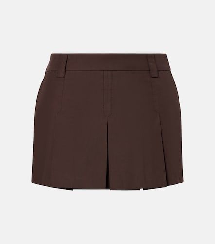 Mini-jupe en coton mélangé à logo - Miu Miu - Modalova