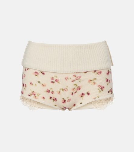 Short en laine, soie et cachemire à fleurs - Magda Butrym - Modalova