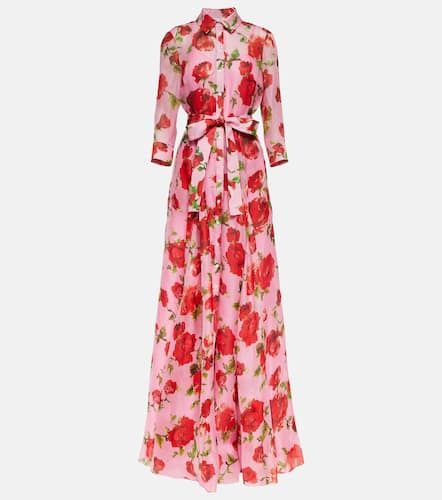Robe longue en soie à fleurs - Carolina Herrera - Modalova