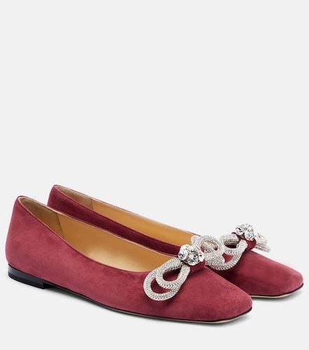 Ballerines Double Bow en daim à ornements - Mach & Mach - Modalova