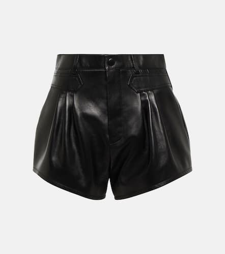 Short en cuir Saint Laurent en coloris Noir Femme Vêtements Shorts Mini shorts 