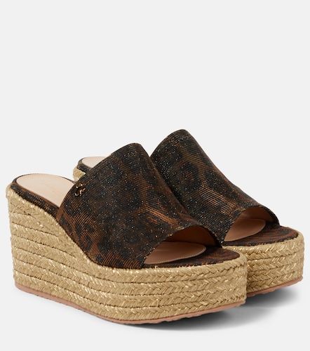 Mules espadrilles compensées à imprimé léopard - Gianvito Rossi - Modalova
