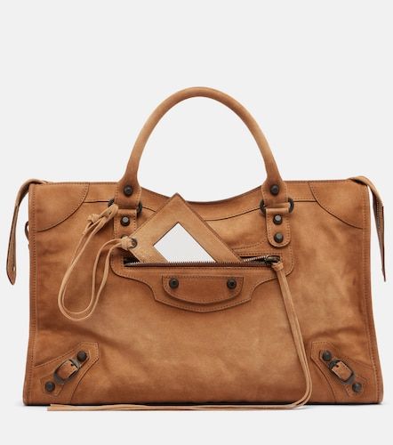 Sac Le City Medium en daim à anse supérieure - Balenciaga - Modalova