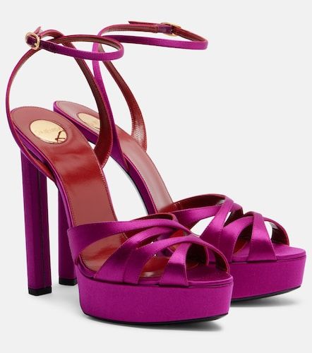 Sandales Chandelle en crêpe de satin - Saint Laurent - Modalova