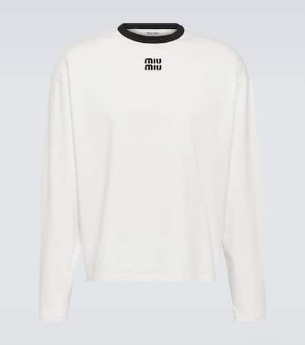 Miu Miu Top en coton à logo - Miu Miu - Modalova