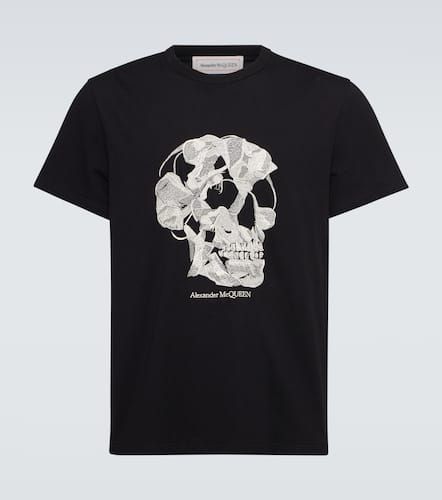 T-shirt Skull brodé en coton - Alexander McQueen - Modalova