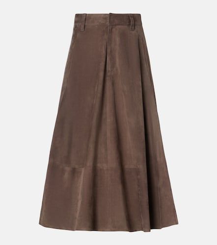 Jupe midi en daim - Brunello Cucinelli - Modalova