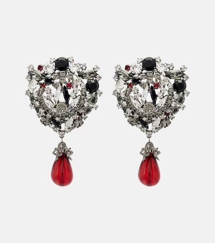 Boucles d'oreilles clips à cristaux - Saint Laurent - Modalova