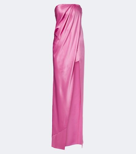 Robe longue bustier en satin de soie - The Sei - Modalova