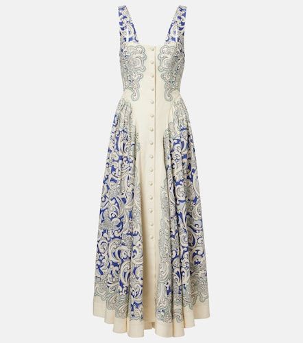 Alémais Robe midi imprimée en lin mélangé - Alemais - Modalova