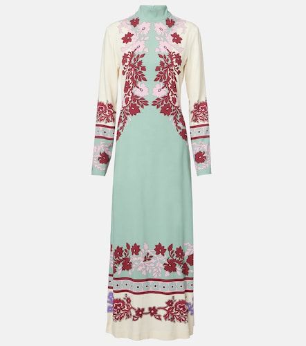 Robe longue Halle en satin à fleurs - La DoubleJ - Modalova