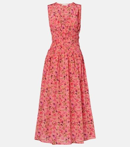 Robe midi Sylvie en soie à fleurs - Ulla Johnson - Modalova