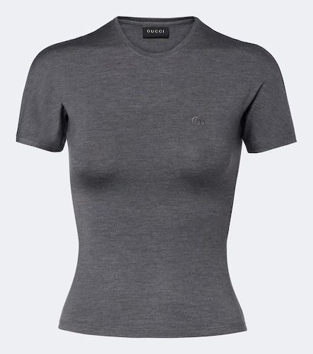 T-shirt Double G en soie mélangée - Gucci - Modalova