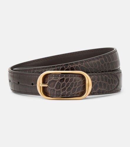 Ceinture Reine en cuir verni façon croco - Nili Lotan - Modalova