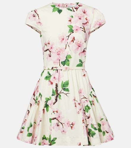 Robe en coton mélangé à fleurs - Oscar de la Renta - Modalova