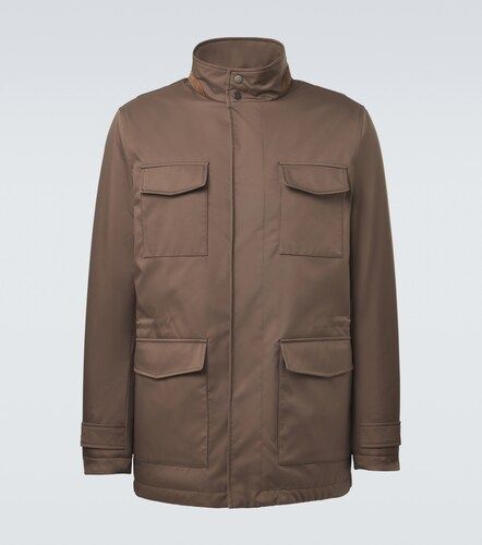 Veste technique à détails en daim - Kiton - Modalova