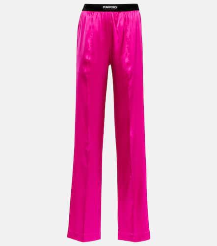 Pantalon en satin de soie mélangée - Tom Ford - Modalova