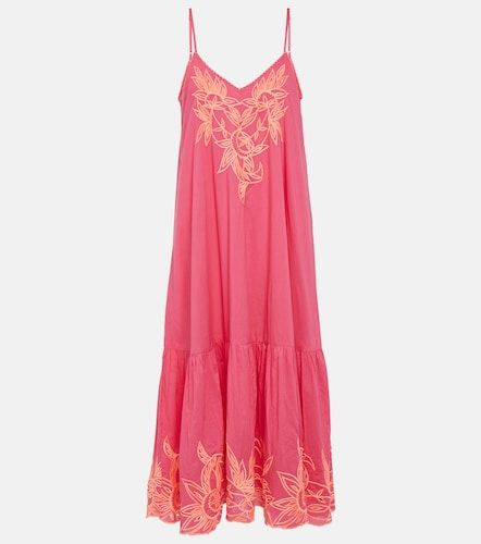 Robe longue en coton color-block - Juliet Dunn - Modalova