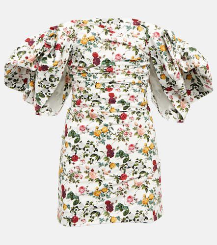 Robe en coton mélangé à fleurs - Oscar de la Renta - Modalova