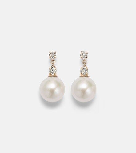Boucles d’oreilles Essential en or 14 ct, perles et diamants - Stone and Strand - Modalova