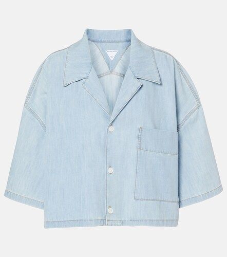 Chemise courte en denim de coton - Bottega Veneta - Modalova