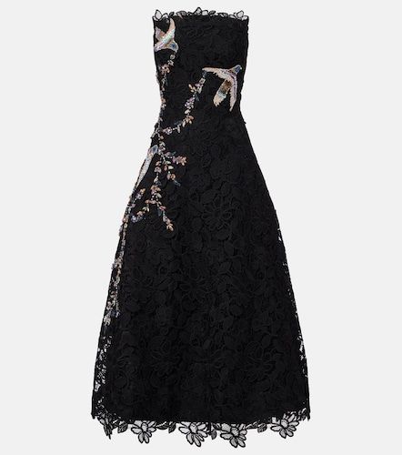Robe midi brodée en dentelle - Costarellos - Modalova