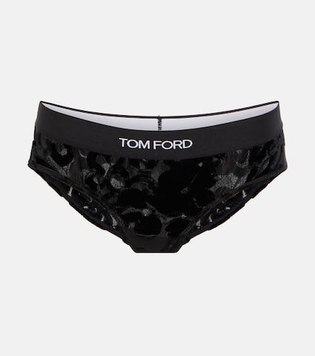 Culotte en résille et velours à logo - Tom Ford - Modalova